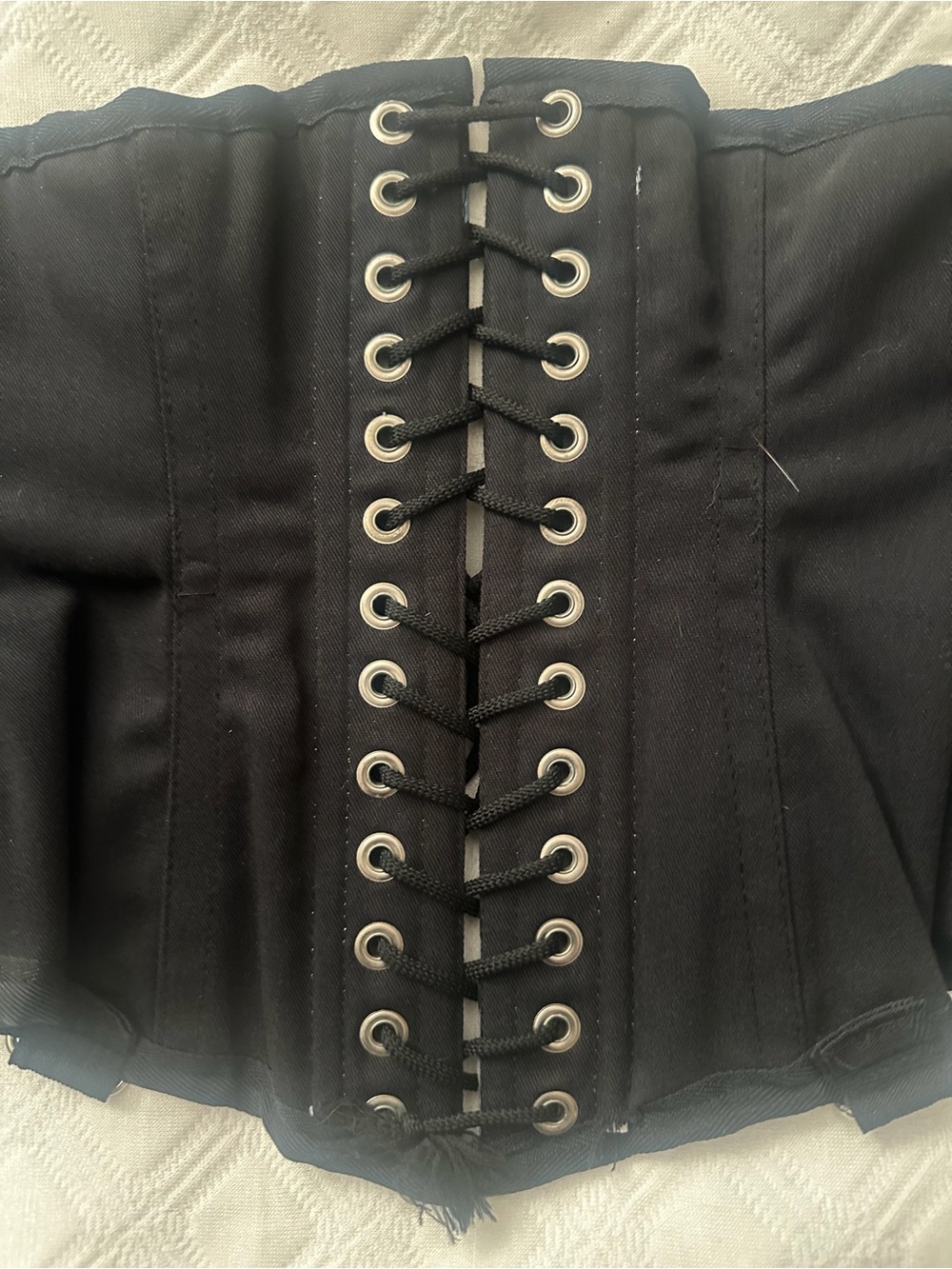 Ritual Designs Corsets Blue Camo Cybergoth Bondage Straps Waist Cincher sz 26 - Picture 11 of 12